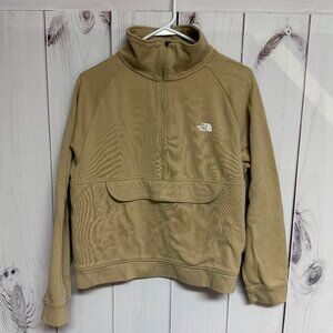The North Face Half-Zip Funnel Pullover Women’s Large Tan/Khaki EUC